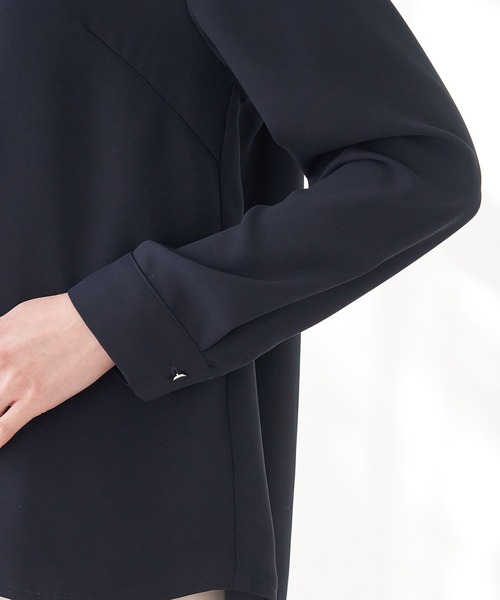 ROPE' PICNIC（ロペピクニック）の「【WEB限定】新色追加/配色パイピングブラウス（シャツ/ブラウス・レディース・ホワイト/ネイビー/オフホワイト/ベージュ系その他/ライトグリーン/サックスブルー・40/38）」の20枚目の写真