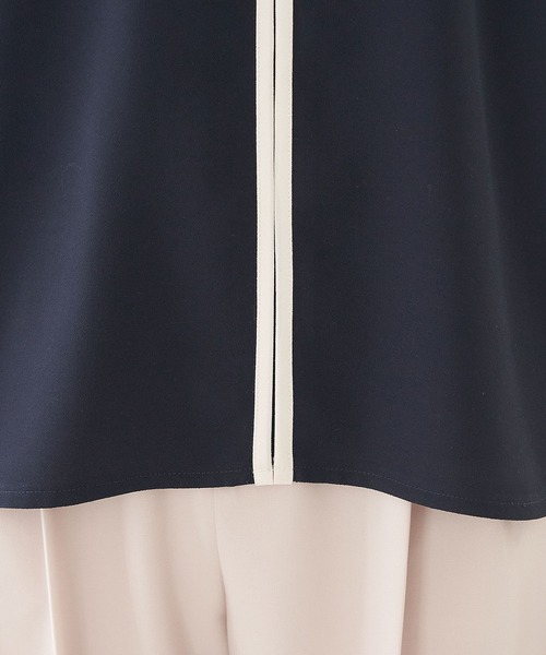 ROPE' PICNIC（ロペピクニック）の「【WEB限定】新色追加/配色パイピングブラウス（シャツ/ブラウス・レディース・ホワイト/ネイビー/オフホワイト/ベージュ系その他/ライトグリーン/サックスブルー・40/38）」の13枚目の写真