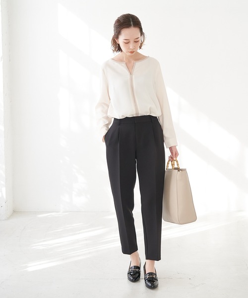 ROPE' PICNIC（ロペピクニック）の「【WEB限定】新色追加/配色パイピングブラウス（シャツ/ブラウス・レディース・ホワイト/ネイビー/オフホワイト/ベージュ系その他/ライトグリーン/サックスブルー・40/38）」の21枚目の写真