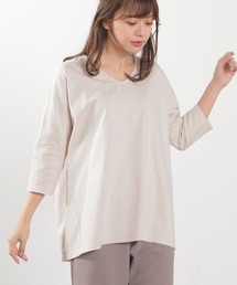 Honeys | ７分袖Ｖネックチュニック(Tシャツ/カットソー)