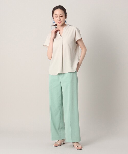 UNTITLED（アンタイトル）の「◆【STORY掲載】リネン混 ストレッチワイドパンツ（その他パンツ・レディース・ライトベージュ/ネイビー/ライトグリーン/ベージュ系9・00/03/02/04/01/44/48/42）」の22枚目の写真