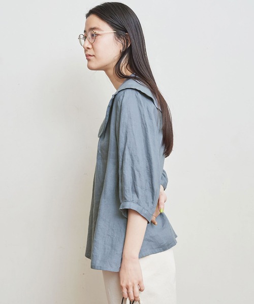 fig London（フィグロンドン）の「morning LINEN soprano BL（シャツ 