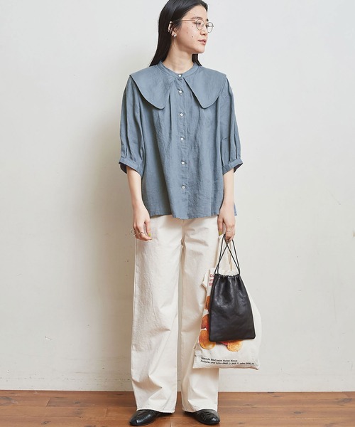 fig London（フィグロンドン）の「morning LINEN soprano BL（シャツ 