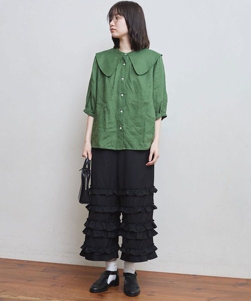 fig London（フィグロンドン）の「morning LINEN soprano BL（シャツ