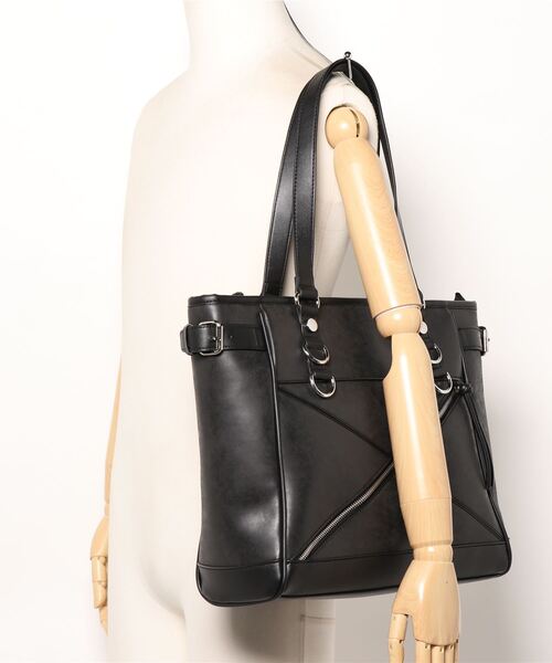 semantic design（セマンティックデザイン）の「セマンティックデザイン/semantic design 箔加工 トートバッグ A4対応（トートバッグ・メンズ・グレー系その他2/ブラック・FREE）」の5枚目の写真