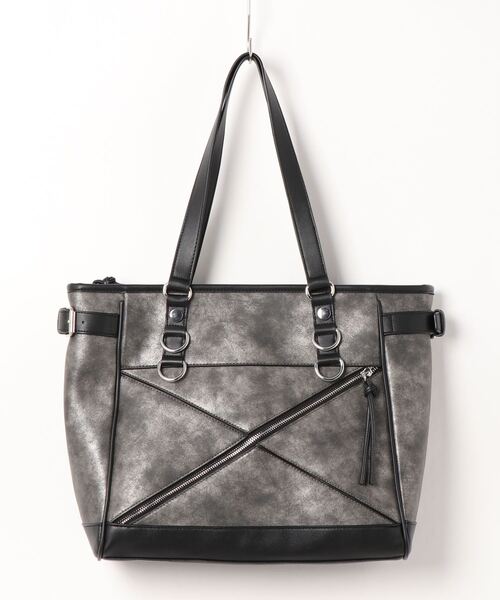 semantic design（セマンティックデザイン）の「セマンティックデザイン/semantic design 箔加工 トートバッグ A4対応（トートバッグ・メンズ・グレー系その他2/ブラック・FREE）」の10枚目の写真