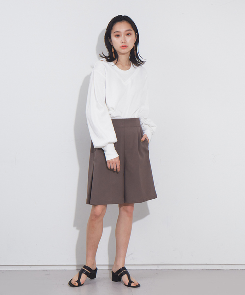 NOMINE（ノミネ）の「サイドタックショートパンツ【セットアップ対応】（その他パンツ・レディース・アイボリー/セージグリーン/モカ・フリー）」の5枚目の写真