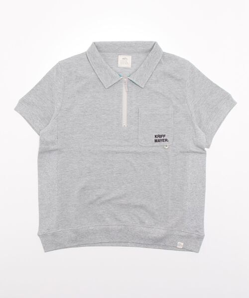 KRIFF MAYER Lady's Collection（クリフメイヤーレディースコレクション）の「ZIPポロ（ポロシャツ・レディース・ブラック/パープル/ネイビー/グレー/オフホワイト/オリーブ/ターコイズブルー/ワインレッド/カラフル・MEDIUM/LARGE）」の4枚目の写真