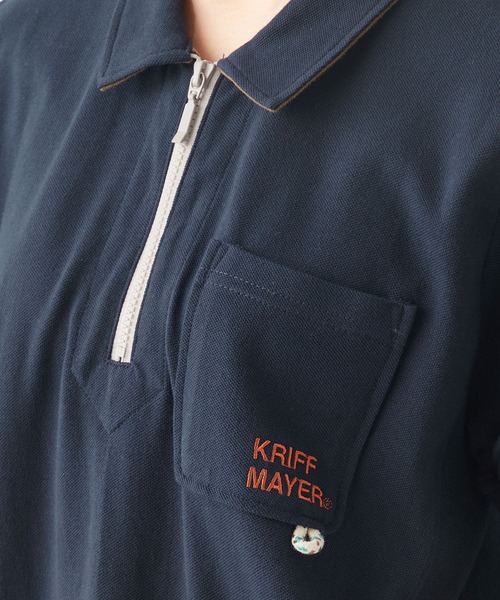 KRIFF MAYER Lady's Collection（クリフメイヤーレディースコレクション）の「ZIPポロ（ポロシャツ・レディース・ブラック/パープル/ネイビー/グレー/オフホワイト/オリーブ/ターコイズブルー/ワインレッド/カラフル・MEDIUM/LARGE）」の18枚目の写真