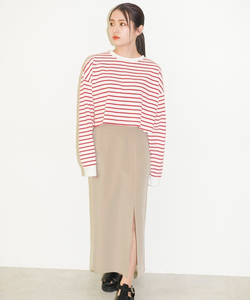 FREE'S MART（フリーズマート）の「深スリットロングナロースカート（スカート・レディース・ホワイト/ブラック/ベージュ・MEDIUM/SMALL）」の16枚目の写真