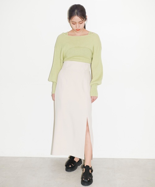 FREE'S MART（フリーズマート）の「深スリットロングナロースカート（スカート・レディース・ホワイト/ブラック/ベージュ・MEDIUM/SMALL）」の22枚目の写真