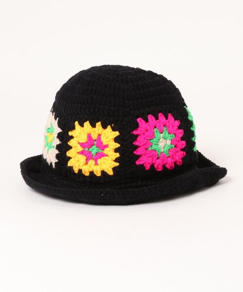 RODEO CROWNS WIDE BOWL(ロデオクラウンズワイドボウル)の「KIDS カギアミチューリップハット(ハット・キッズ・ブラック/アイボリー・FREE)」の3枚目の写真