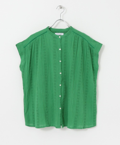 URBAN RESEARCH Sonny Label（アーバンリサーチサニーレーベル）の「楊柳ギャザーフレンチブラウス（シャツ/ブラウス・レディース・オフホワイト/ライトグレー/グリーン/ブラック・FREE）」の5枚目の写真