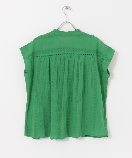 URBAN RESEARCH Sonny Label（アーバンリサーチサニーレーベル）の「楊柳ギャザーフレンチブラウス（シャツ/ブラウス・レディース・オフホワイト/ライトグレー/グリーン/ブラック・FREE）」の6枚目の写真