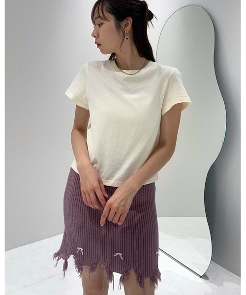 lissi Boutique（リージーブティック）の「【lissi Boutique】ベーシックシンプルTシャツ（Tシャツ/カットソー・レディース・ベージュ/イエロー・FREE）」の3枚目の写真