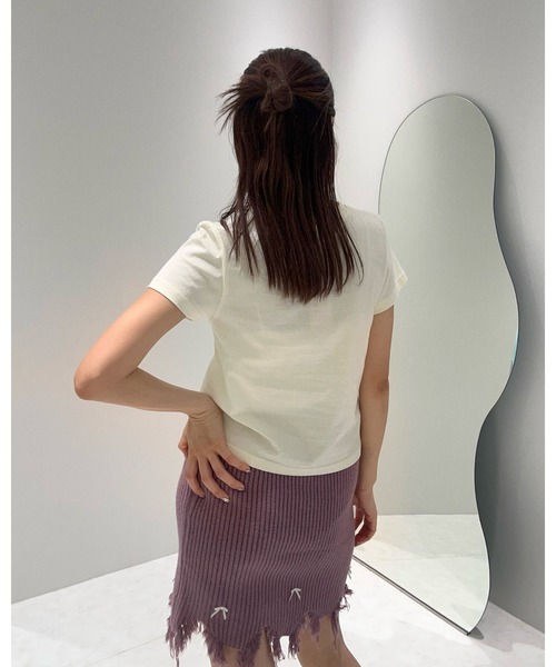 lissi Boutique（リージーブティック）の「【lissi Boutique】ベーシックシンプルTシャツ（Tシャツ/カットソー・レディース・ベージュ/イエロー・FREE）」の5枚目の写真