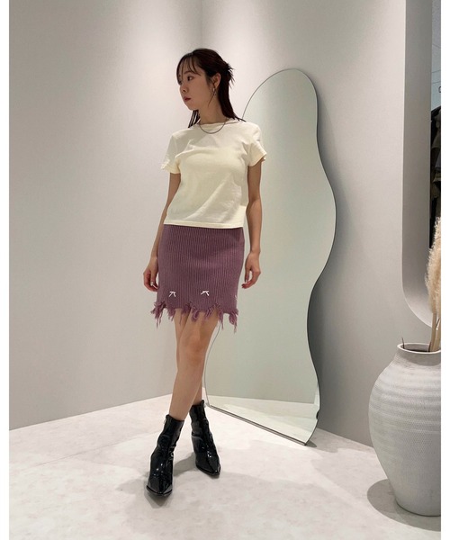 lissi Boutique（リージーブティック）の「【lissi Boutique】ベーシックシンプルTシャツ（Tシャツ/カットソー・レディース・ベージュ/イエロー・FREE）」の8枚目の写真