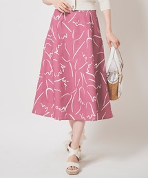 フラワーアート柄スカート