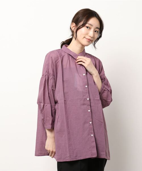 HONEYSUCKLE ROSE（ハニーサックルローズ）の「【HONEYSUCKLE ROSE】ローン無地ブラウス（シャツ/ブラウス・レディース・ブラック/パープル/オフホワイト・M/L）」の16枚目の写真