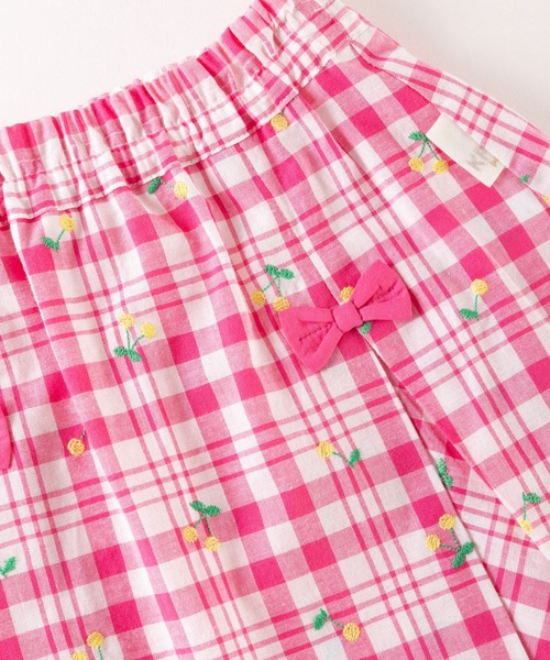 KP(ケーピー)の「さくらんぼ刺しゅうチェック柄スカート(100-130cm)(スカート・キッズ・ピンク/ブルー・110cm/100cm/120cm/130cm)」の7枚目の写真