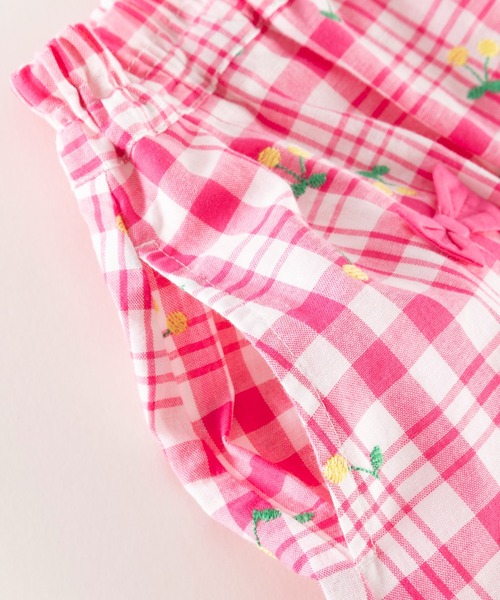 KP(ケーピー)の「さくらんぼ刺しゅうチェック柄スカート(100-130cm)(スカート・キッズ・ピンク/ブルー・110cm/100cm/120cm/130cm)」の8枚目の写真