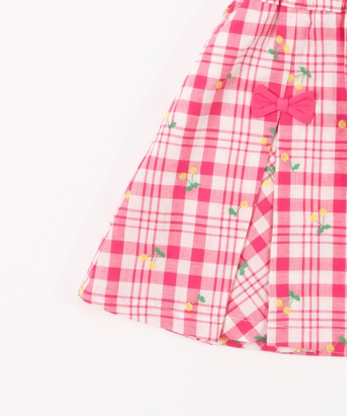 KP(ケーピー)の「さくらんぼ刺しゅうチェック柄スカート(100-130cm)(スカート・キッズ・ピンク/ブルー・110cm/100cm/120cm/130cm)」の9枚目の写真