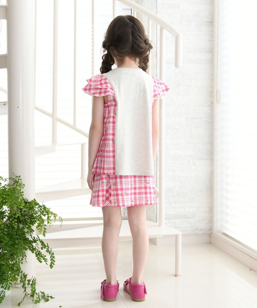 KP(ケーピー)の「さくらんぼ刺しゅうチェック柄スカート(100-130cm)(スカート・キッズ・ピンク/ブルー・110cm/100cm/120cm/130cm)」の12枚目の写真