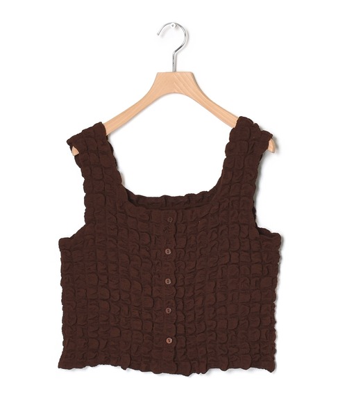 w closet（ダブルクローゼット）の「ポコポコ2WAYビスチェ（その他トップス・レディース・ブラウン/アイボリー/サックスブルー系1/ブラック・FREE）」の6枚目の写真