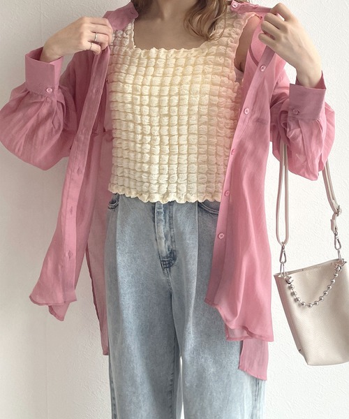 w closet（ダブルクローゼット）の「ポコポコ2WAYビスチェ（その他トップス・レディース・ブラウン/アイボリー/サックスブルー系1/ブラック・FREE）」の21枚目の写真