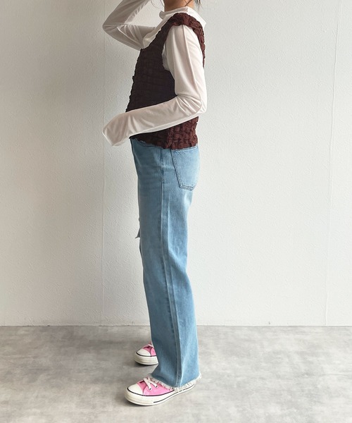 w closet（ダブルクローゼット）の「ポコポコ2WAYビスチェ（その他トップス・レディース・ブラウン/アイボリー/サックスブルー系1/ブラック・FREE）」の11枚目の写真