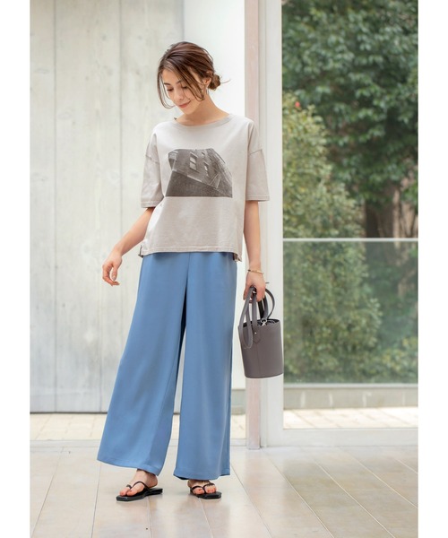 STYLE DELI（スタイルデリ）の「【Made in JAPAN】フォトプリントTシャツ（Tシャツ/カットソー・レディース・アイボリー/グレイッシュベージュ・FREE）」の7枚目の写真