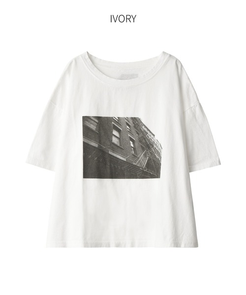 STYLE DELI（スタイルデリ）の「【Made in JAPAN】フォトプリントTシャツ（Tシャツ/カットソー・レディース・アイボリー/グレイッシュベージュ・FREE）」の11枚目の写真