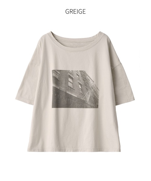 STYLE DELI（スタイルデリ）の「【Made in JAPAN】フォトプリントTシャツ（Tシャツ/カットソー・レディース・アイボリー/グレイッシュベージュ・FREE）」の12枚目の写真