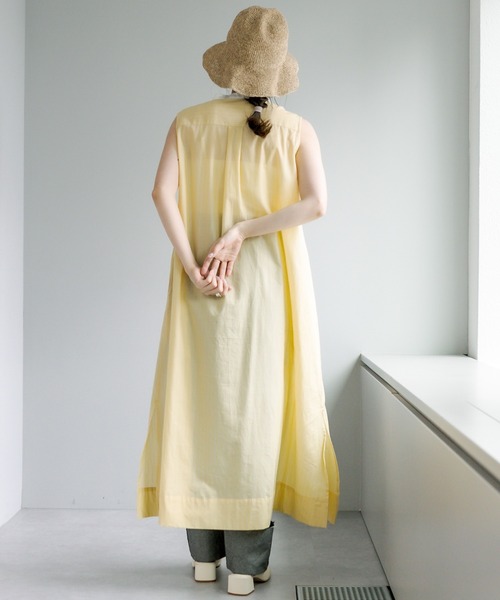 PUAL CE CIN（ピュアルセシン）の「クレリック ノースリーブワンピース（ワンピース・レディース・ベージュ/スミクロ/ブルー系/イエロー系・FREE）」の16枚目の写真