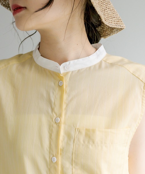 PUAL CE CIN（ピュアルセシン）の「クレリック ノースリーブワンピース（ワンピース・レディース・ベージュ/スミクロ/ブルー系/イエロー系・FREE）」の22枚目の写真