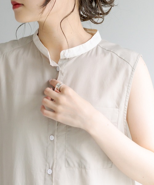 PUAL CE CIN（ピュアルセシン）の「クレリック ノースリーブワンピース（ワンピース・レディース・ベージュ/スミクロ/ブルー系/イエロー系・FREE）」の8枚目の写真