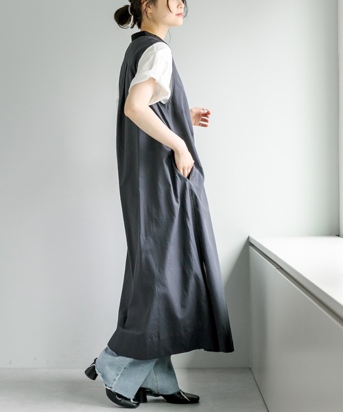 PUAL CE CIN（ピュアルセシン）の「クレリック ノースリーブワンピース（ワンピース・レディース・ベージュ/スミクロ/ブルー系/イエロー系・FREE）」の9枚目の写真