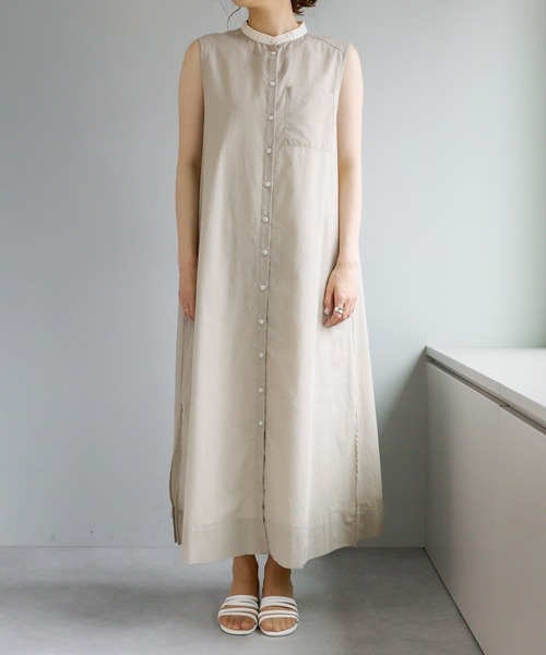 PUAL CE CIN（ピュアルセシン）の「クレリック ノースリーブワンピース（ワンピース・レディース・ベージュ/スミクロ/ブルー系/イエロー系・FREE）」の12枚目の写真