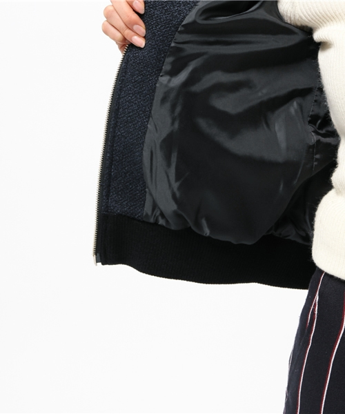 OUTLET(アウトレット)の「【Chez toi】Fレザー×ブークレスタジャン(スタジャン・レディース・キャメル/ネイビー・MEDIUM)」の11枚目の写真
