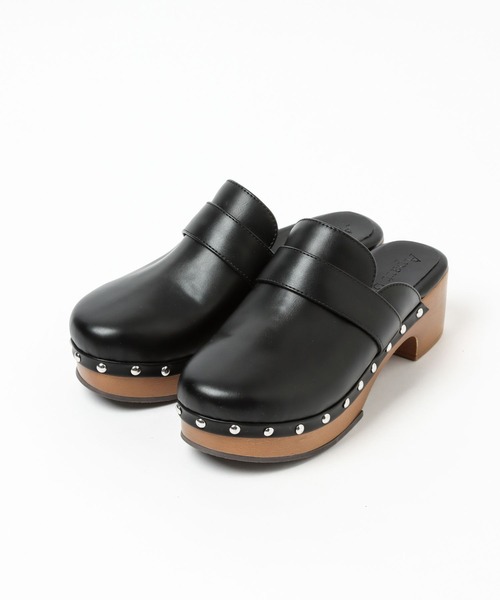 A part by（アパートバイ）の「スタッズサボ　285457（サンダル・レディース・ブラック/ライトベージュ・MEDIUM/LARGE）」の11枚目の写真