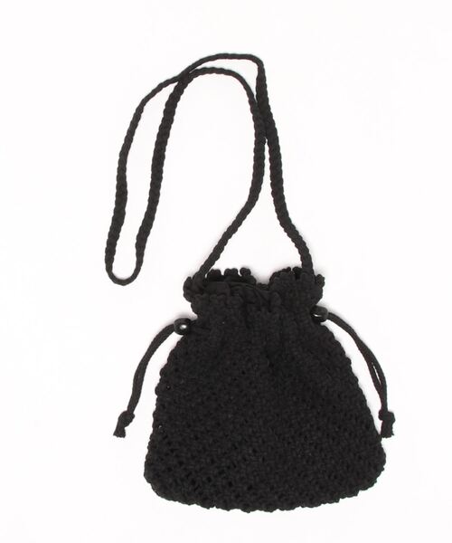 ehka sopo（エヘカソポ）の「マクラメ巾着ショルダーバッグ（ショルダーバッグ・レディース・ベージュ/キナリ/ブラック・ﾌﾘ-）」の4枚目の写真