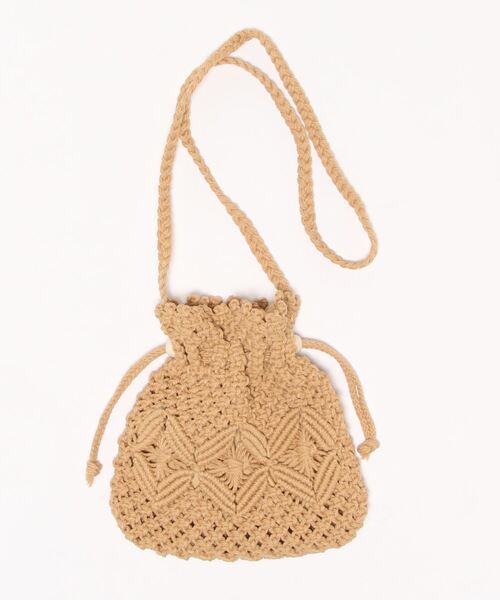 ehka sopo（エヘカソポ）の「マクラメ巾着ショルダーバッグ（ショルダーバッグ・レディース・ベージュ/キナリ/ブラック・ﾌﾘ-）」の9枚目の写真