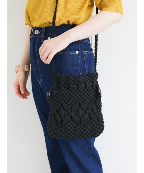 ehka sopo（エヘカソポ）の「マクラメ巾着ショルダーバッグ（ショルダーバッグ・レディース・ベージュ/キナリ/ブラック・ﾌﾘ-）」の20枚目の写真