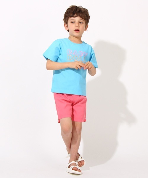BABYDOLL(ベビードール)の「親子お揃い ネオン ロゴ Tシャツ 6726K(Tシャツ/カットソー・キッズ・ブラック/ホワイト/ターコイズブルー・100cm/90cm/120cm/130cm/150cm/110cm/140cm/80cm)」の15枚目の写真
