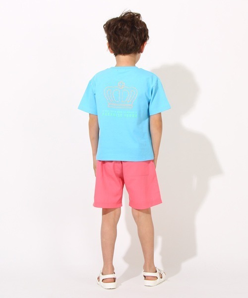 BABYDOLL(ベビードール)の「親子お揃い ネオン ロゴ Tシャツ 6726K(Tシャツ/カットソー・キッズ・ブラック/ホワイト/ターコイズブルー・100cm/90cm/120cm/130cm/150cm/110cm/140cm/80cm)」の12枚目の写真