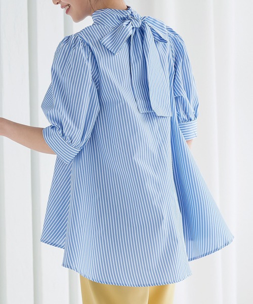 KOBE LETTUCE（コウベレタス）の「選べる２タイプ　ハイネックブラウス（シャツ/ブラウス・レディース・オフホワイト/ピンク系その他2/ピンク系その他/グリーン系/サックスブルー系/サックスブルー系1/ミント/ホワイト系/ブラック系/ブラック・FREE）」の8枚目の写真