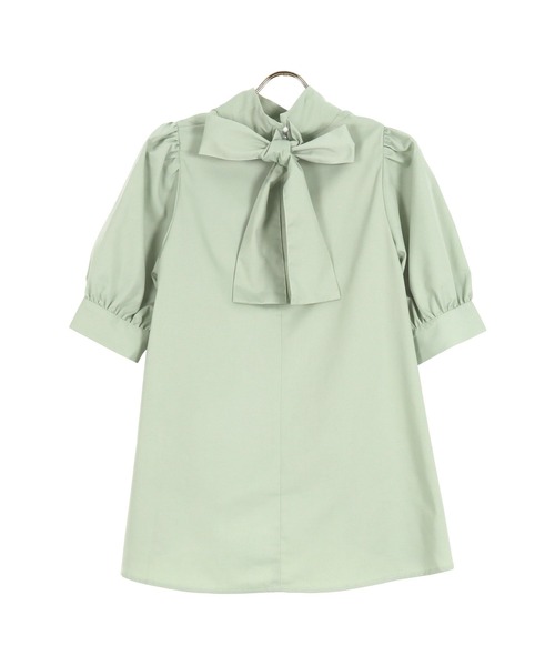 KOBE LETTUCE（コウベレタス）の「選べる２タイプ　ハイネックブラウス（シャツ/ブラウス・レディース・オフホワイト/ピンク系その他2/ピンク系その他/グリーン系/サックスブルー系/サックスブルー系1/ミント/ホワイト系/ブラック系/ブラック・FREE）」の6枚目の写真