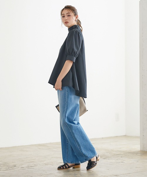 KOBE LETTUCE（コウベレタス）の「選べる２タイプ　ハイネックブラウス（シャツ/ブラウス・レディース・オフホワイト/ピンク系その他2/ピンク系その他/グリーン系/サックスブルー系/サックスブルー系1/ミント/ホワイト系/ブラック系/ブラック・FREE）」の15枚目の写真