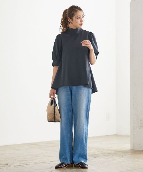 KOBE LETTUCE（コウベレタス）の「選べる２タイプ　ハイネックブラウス（シャツ/ブラウス・レディース・オフホワイト/ピンク系その他2/ピンク系その他/グリーン系/サックスブルー系/サックスブルー系1/ミント/ホワイト系/ブラック系/ブラック・FREE）」の16枚目の写真