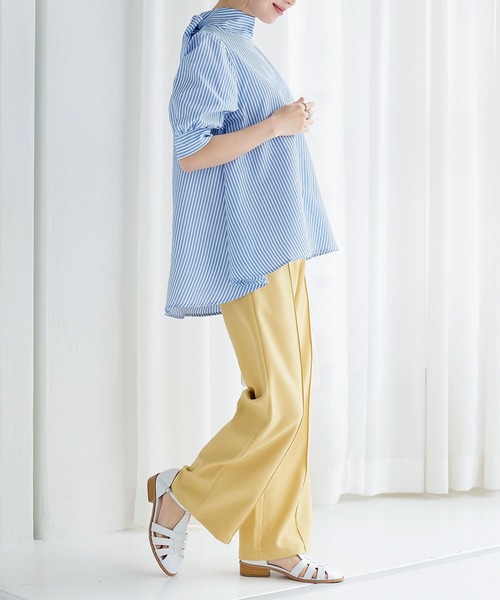 KOBE LETTUCE（コウベレタス）の「選べる２タイプ　ハイネックブラウス（シャツ/ブラウス・レディース・オフホワイト/ピンク系その他2/ピンク系その他/グリーン系/サックスブルー系/サックスブルー系1/ミント/ホワイト系/ブラック系/ブラック・FREE）」の17枚目の写真